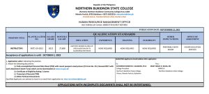 HIRING: VACANT PLANTILLA POSITION PREFERABLY MATH MAJOR