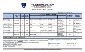 HIRING FOR PLANTILLA POSITION (ADMINISTRATIVE OFFICER V)