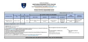 HIRING FOR PLANTILLA POSITION (BUGDET OFFICER III)