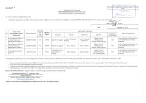 HIRING FOR PLANTILLA POSITION (HRM UNIT)