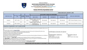 HIRING FOR PLANTILLA POSITION (INSTRUCTOR I)