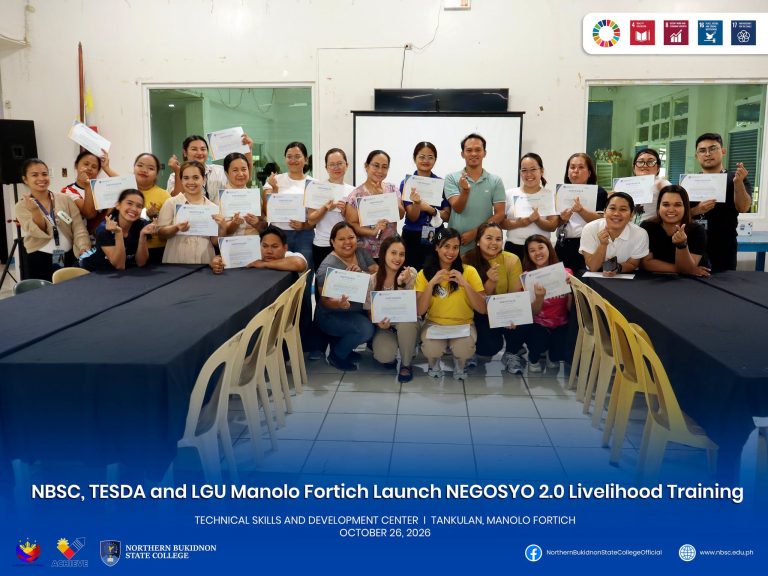 NBSC, TESDA, and LGU Manolo Fortich Launch NEGOSYO 2.0 Livelihood Training